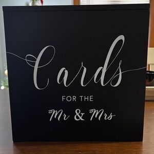 Elegant Black and White Card Box for Weddings